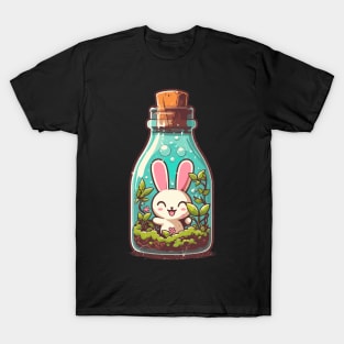 Kawaii bunny in plant bottle T-Shirt